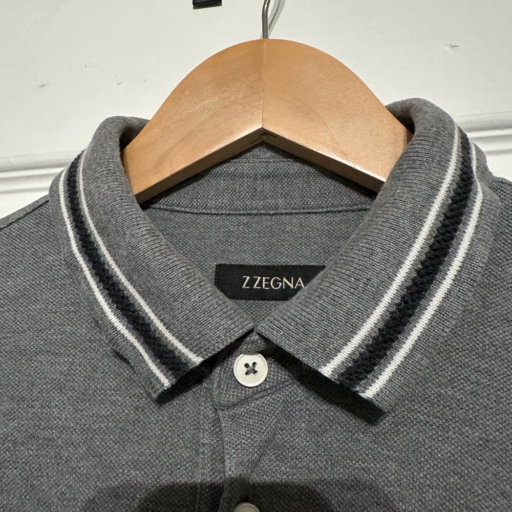 Z Zegna Charcoal Polo Shirt for Men